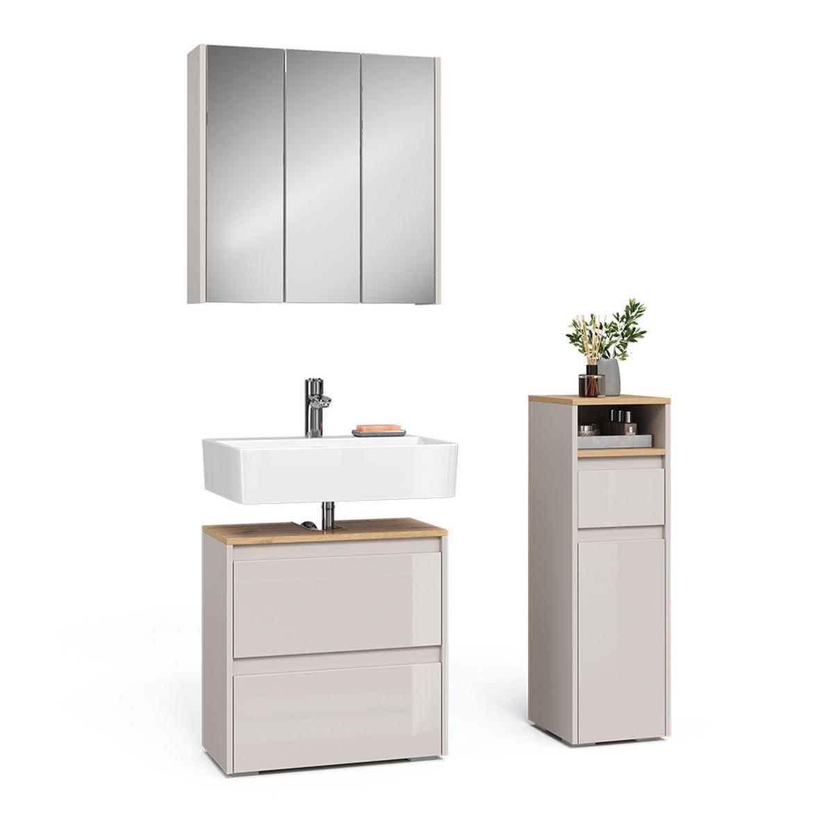 KOUPELNOVÝ NÁBYTEK Majest Kašmír/Řemeselné - kašmírová/světle šedá, kompozitní dřevo (60.1/62/30.1cm) - Vicco