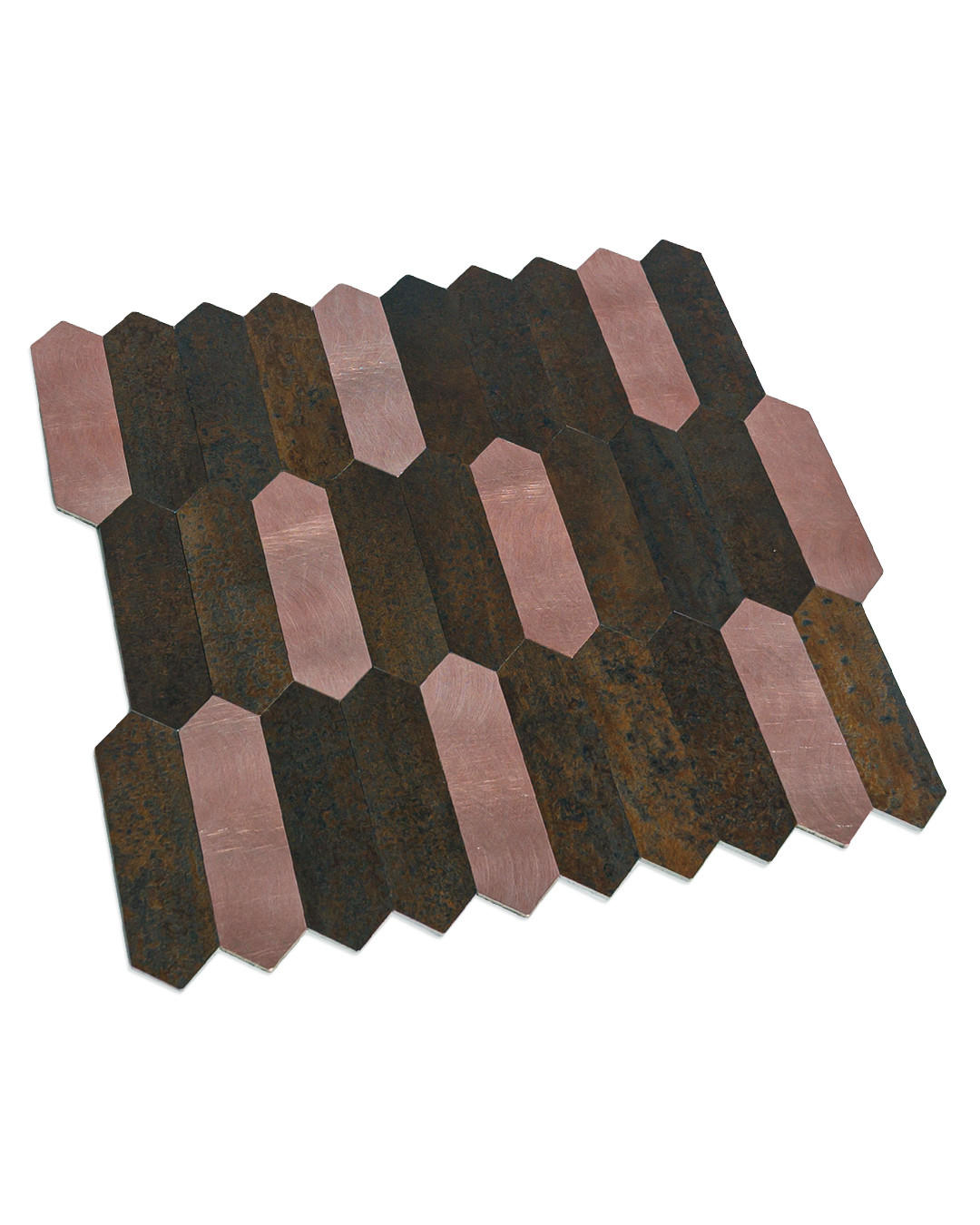 FLIESENAUFKLEBER 1 Stück 30,5 x 30,5 cm Selbstklebende Fliesen - Moro Rame - Roségold/Braun, Kunststoff (30.5/0.4/30.5cm) - Mazovia