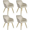 ESSZIMMERSTUHL 4er Set Marilyn 58 x 62 x 82 cm creme/gold - Goldfarben/Creme, Textil (58/82/62cm) - tectake