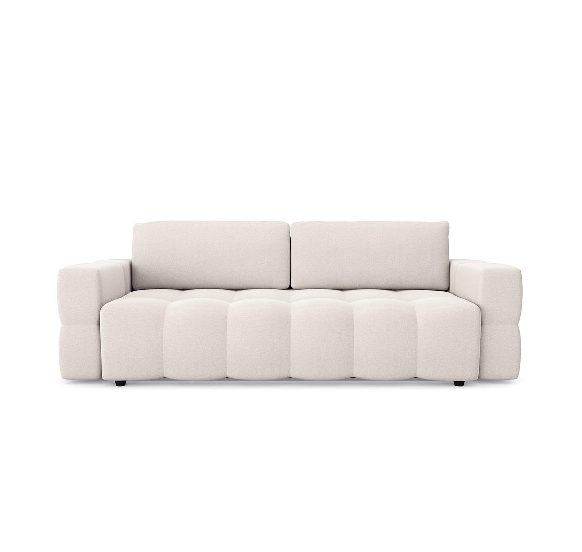 SCHLAFSOFA 4-SITZER Mit Stauraum Nussbaum Stoff creme - Creme, Textil (247/90/102cm) - Sia Home
