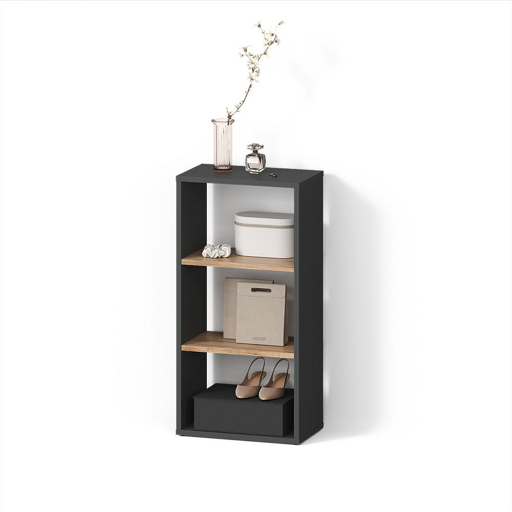 AUFBEWAHRUNGSREGAL Ortello Anthrazit/Goldkraft Eiche 40 x 80.1 cm - Honigeiche/Anthrazit, Holzwerkstoff (40/80.1/24cm) - Livinity®