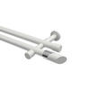 GARDINENSTANGEN-SET Prestige Verano 400 cm (geteilt in 2 x 200 cm), 2-läufig (ohne Ringe), 20 mm Ø Weiß - Chromfarben/Weiß, Metall (400cm) - INTERDECO