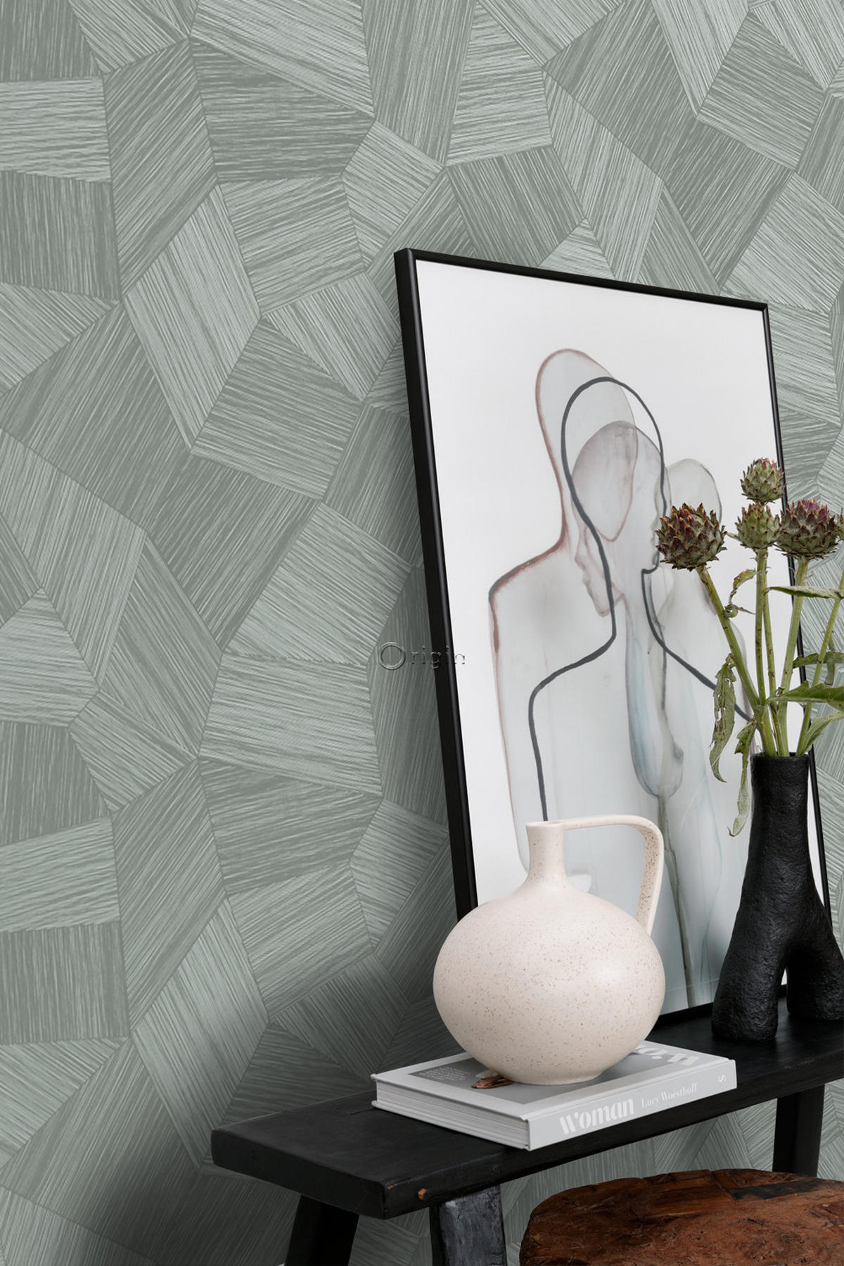 TAPETE 3D-Muster 53 cm x 10.05 m - Grau, Papier (53/1000cm) - Origin Wallcoverings