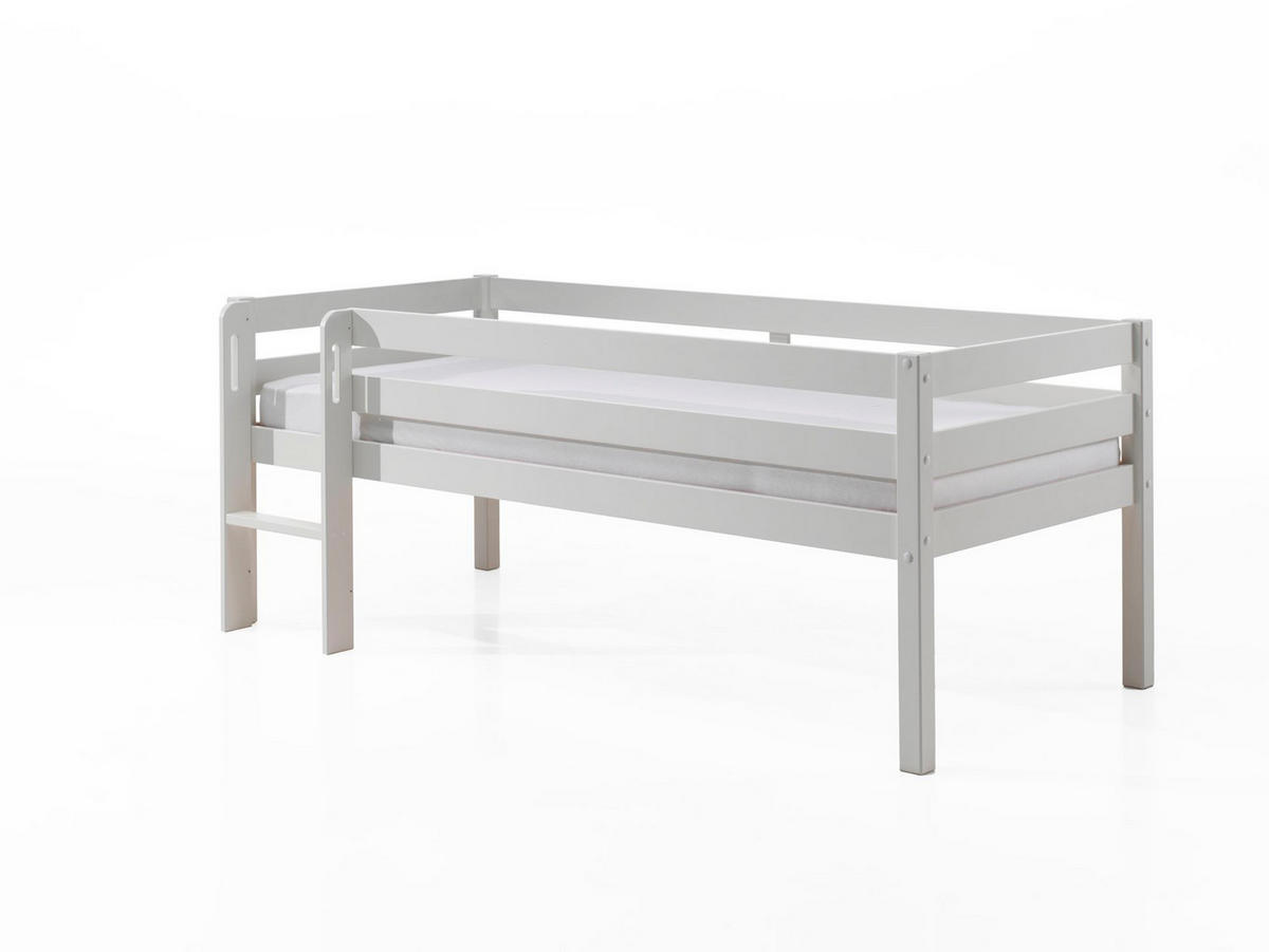 KOJENBETT Karolina 208x83x105 aus Massivholz in Weiß - Weiß Hochglanz, Holz (90/200cm) - 58aufmkessel