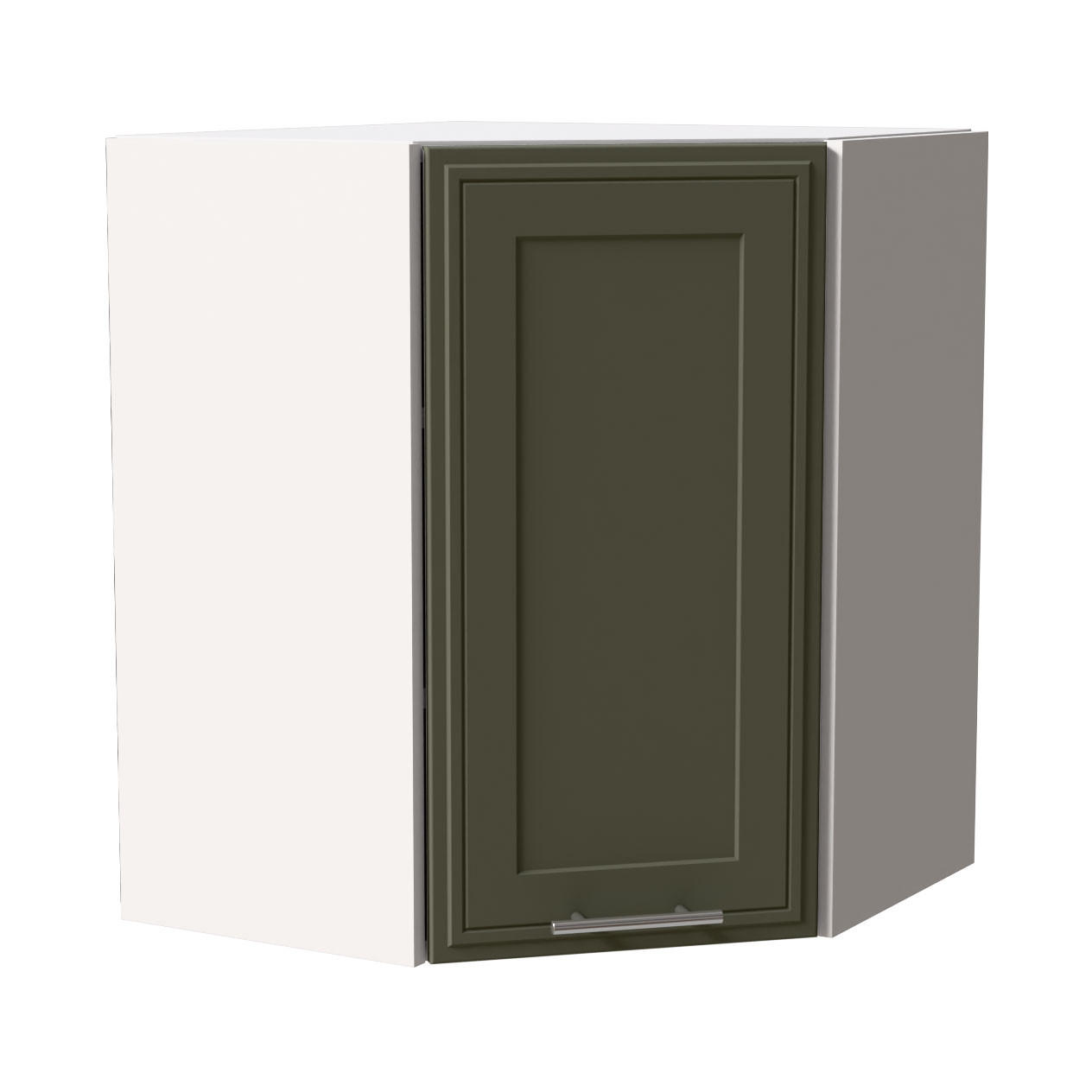ECKHÄNGESCHRANK Salo W10/60 Reed Green Matt / Weiß 60 / 60 / 72cm - Weiß/Grün, Holz/Holzwerkstoff (60/72/60cm) - Feldmann-Wohnen