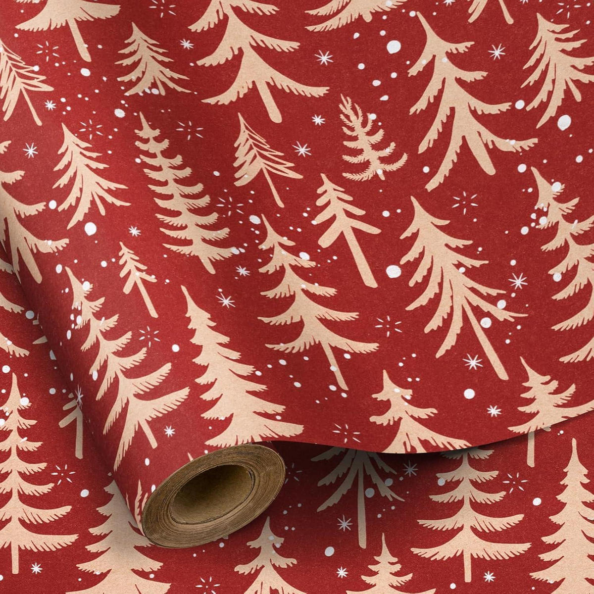 GESCHENKPAPIERROLLE Weihnachtsbaum Rot 43,2 cm x 10 m - Rot, Papier (43.2/43.2/43.2cm)
