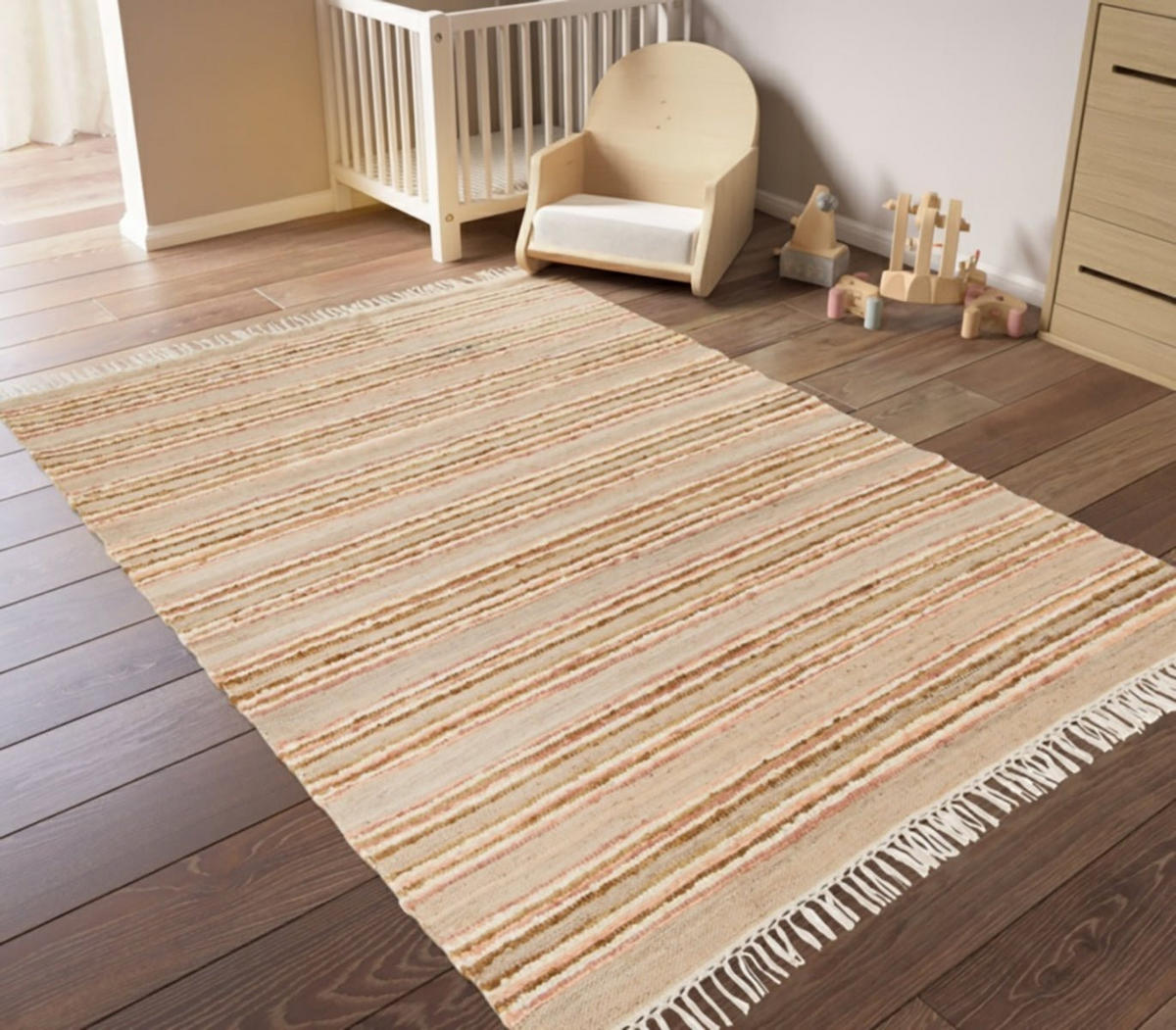 TEPPICH handgefertigt Naturmaterialien rosa - Pink, Textil (160/230cm) - AFK Living