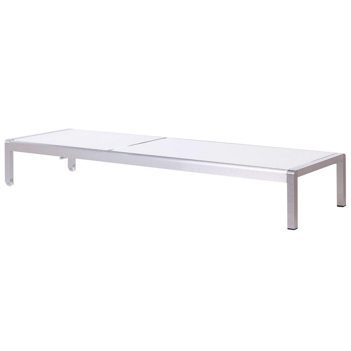 GARTENLIEGE Weiß Fossato - Weiß, Metall (64/93/198cm) - Beliani