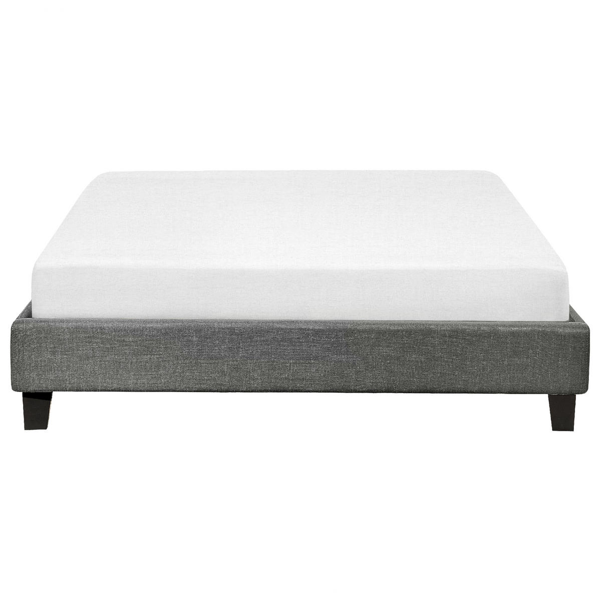 POLSTERBETT mit Lattenrost 140x200 cm Grau Roanne - Grau, Textil (140/200cm) - Beliani
