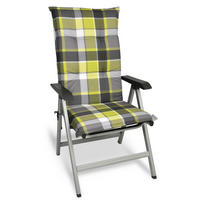 HOCHLEHNERAUFLAGE Sunny MK 120/50/6cm Grün-Kariert - Grün, Textil (50/6/120cm) - Beautissu 