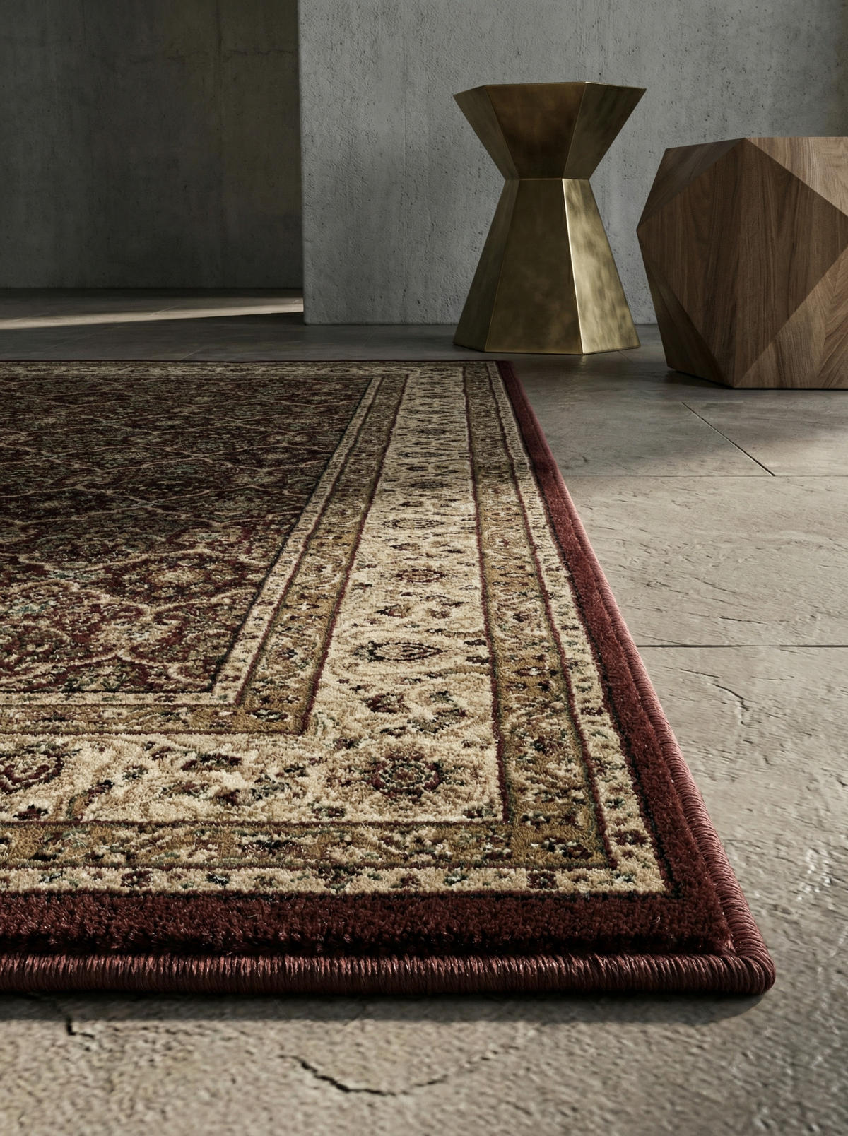 TEPPICH Kurzflor Orientalisch Muster Polypropylen Gewebt Rot Rechteckig 300x400 - Rot, Textil (300/400cm) - KADIMA DESIGN