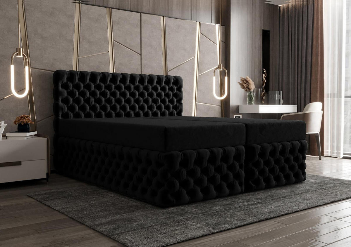 BOXBETT Figo Schwarz 140x200 cm - Schwarz, Textil (200/200cm) - B&B Home