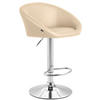 BARHOCKER Lederlook creme - Chromfarben/Creme, Textil/Metall (55/86/51cm) - CLP