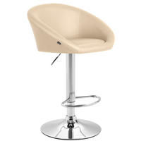 BARHOCKER Lederlook creme - Chromfarben/Creme, Textil/Metall (55/86/51cm) - CLP
