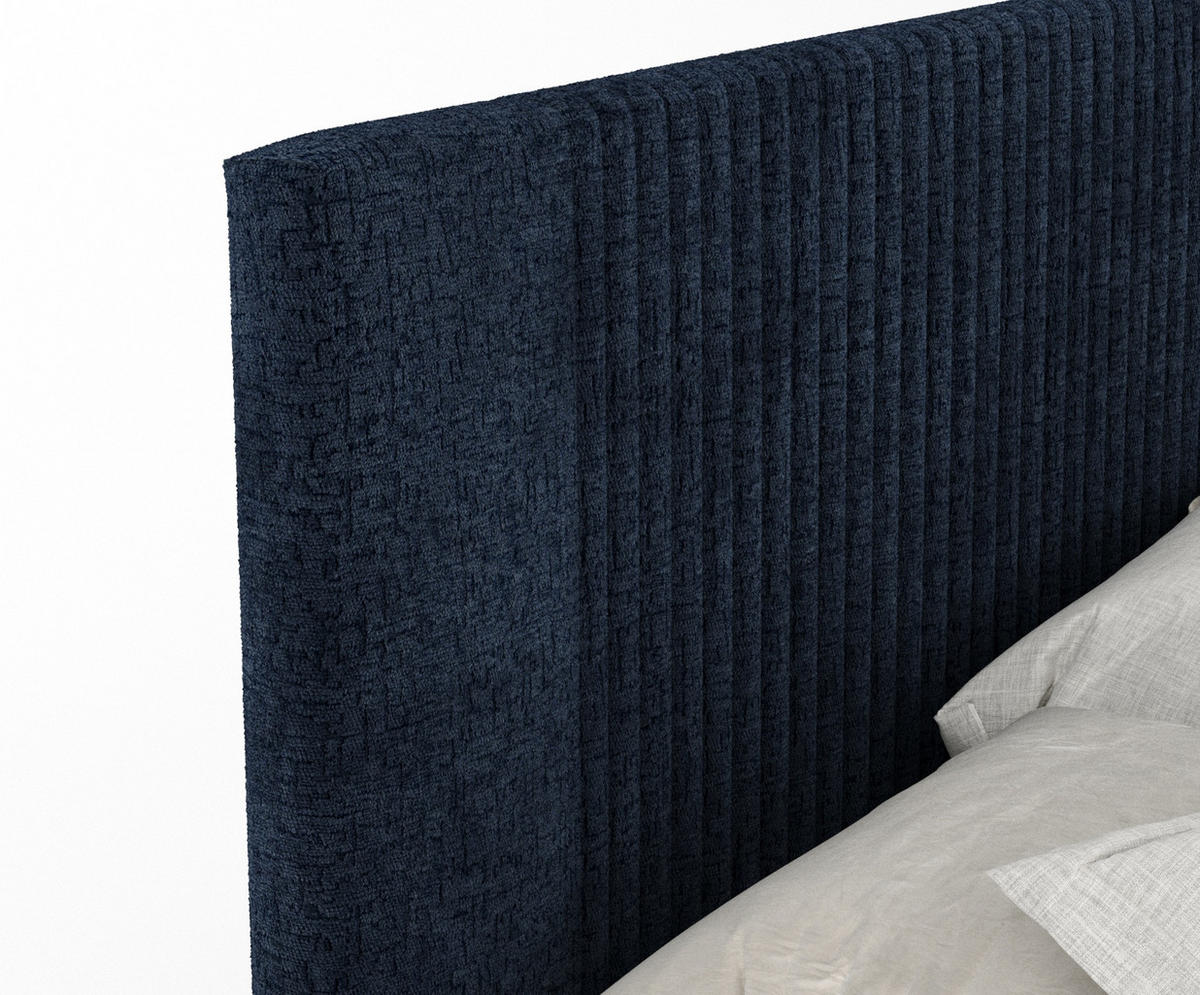 BOXSPRINGBETT Bergamo Marineblau 200/200 cm - Schwarz/Dunkelblau, Holz/Holzwerkstoff (200/200cm) - Maison de Reve