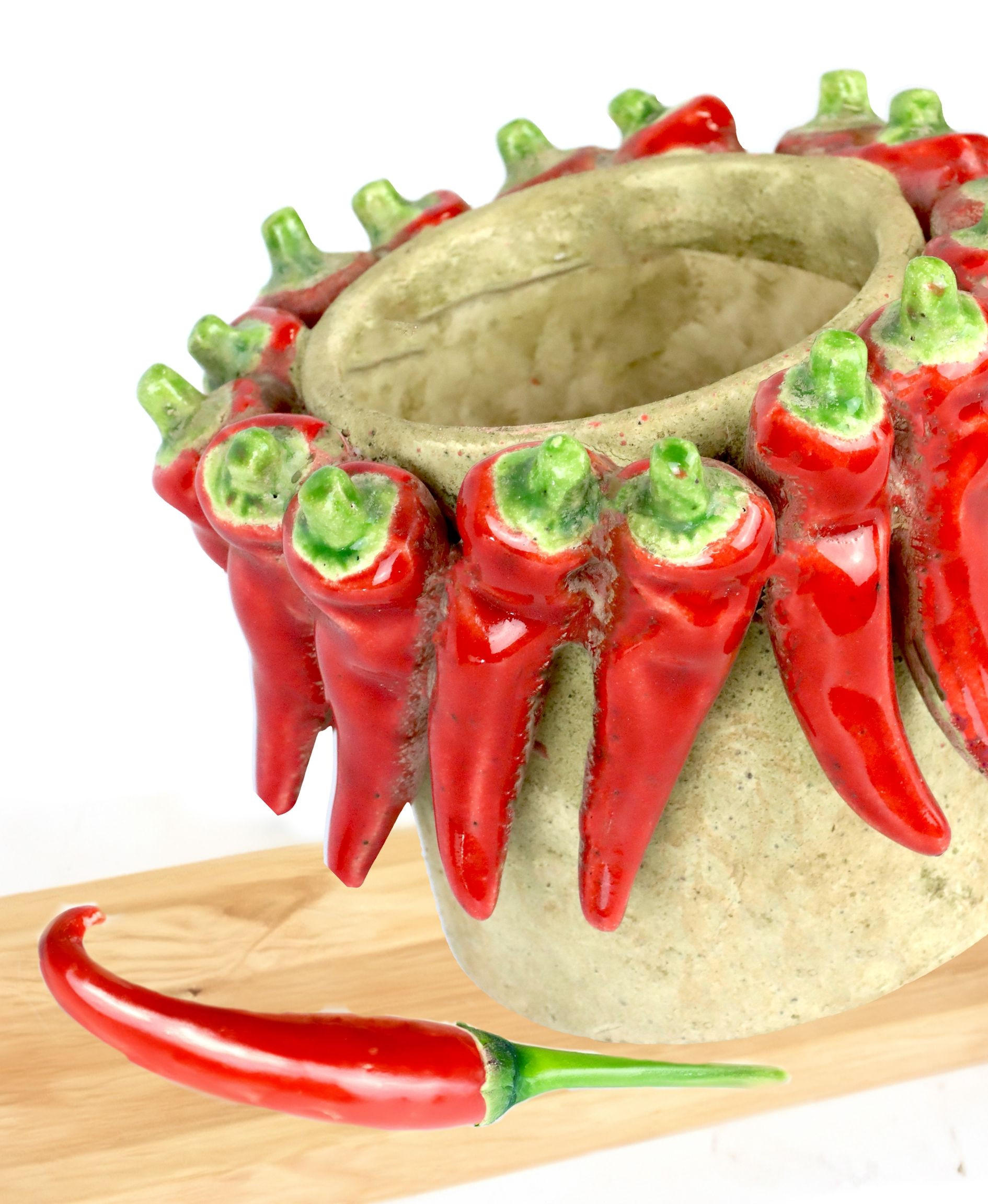 ÜBERTOPF Red Pepper - Rot, Keramik (24/20/24cm) - FURNARO