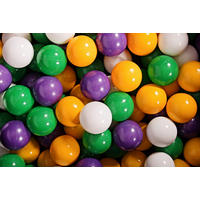 BÄLLE für Bällebad, Spielbälle, Plastikbälle für Kinder Set 50 pcs.: Grün/Lila/Gelb/Weiß - Grün, Textil (7/7/7cm) - MeowBaby