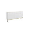 KOMMODE ORO - K-160, 2-Türen, 2-Schubladen, Push-to-Open 160x39x85 cm Weiß/Schwarz - Schwarz/Weiß, Holzwerkstoff/Kunststoff (160/85/39cm) - DomoHome