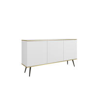 KOMMODE ORO - K-160, 2-Türen, 2-Schubladen, Push-to-Open 160x39x85 cm Weiß/Schwarz - Schwarz/Weiß, Holzwerkstoff/Kunststoff (160/85/39cm) - DomoHome