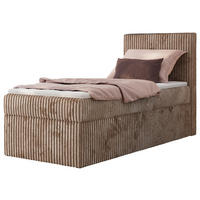 BOXBETT TILIANO 90/200 - Braun Cord - H3 - Rechts - Braun, Textil (90/200cm) - MKS