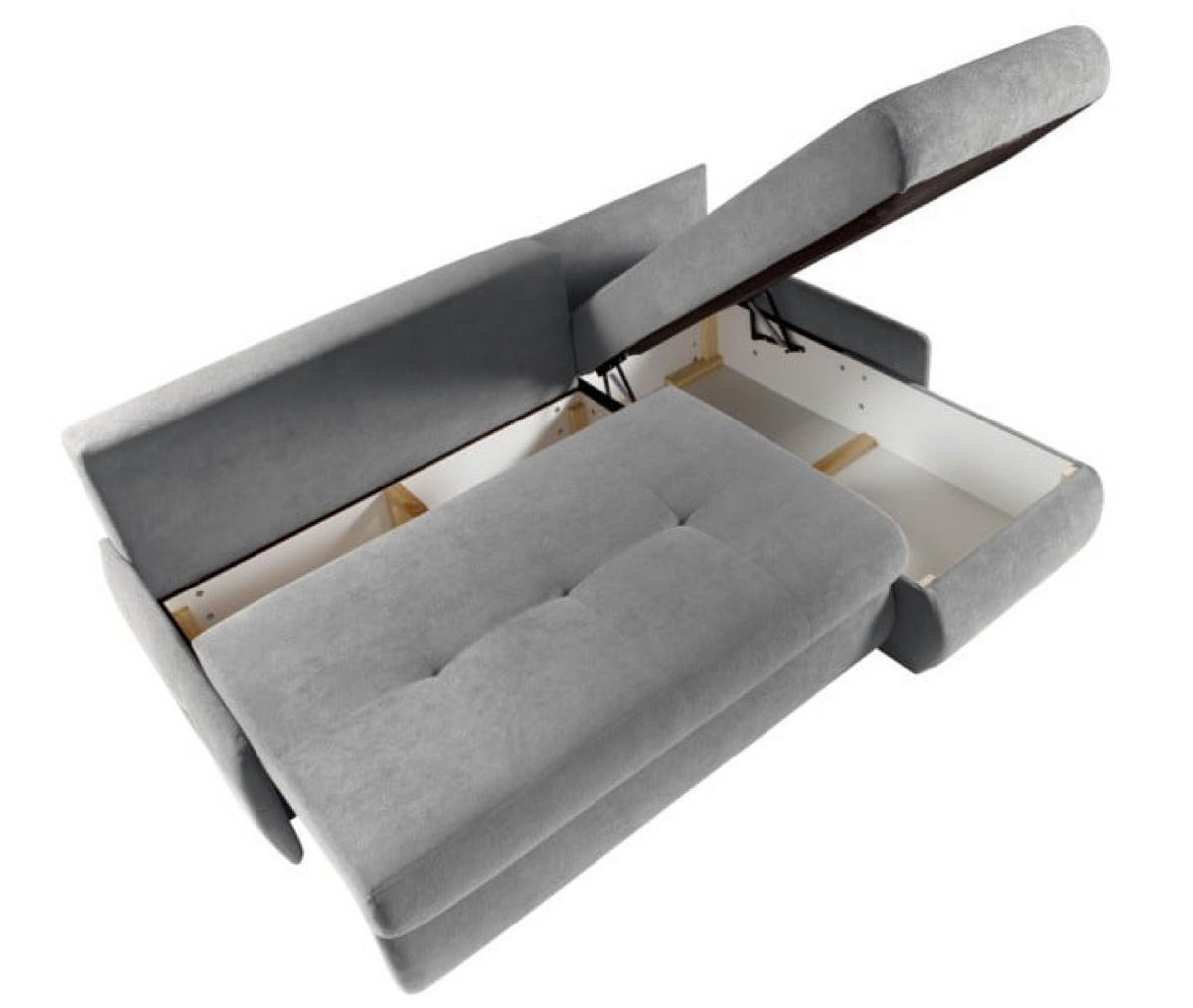 ECKSOFA Grau Hint - Grau, Holzwerkstoff/Textil (216/155cm) - Sepro Meble