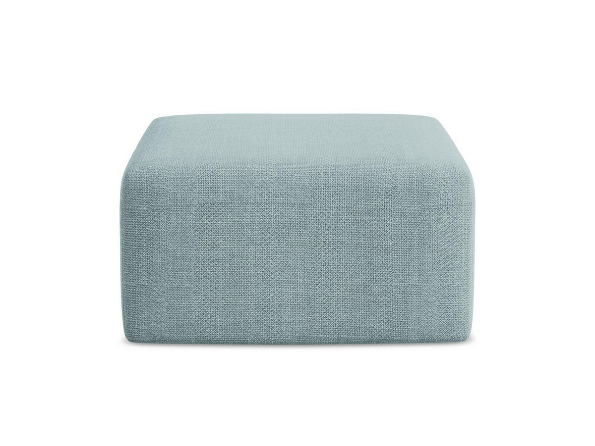 POUF Strukturstoff Blau - Blaugrau/Schwarz, Holzwerkstoff/Kunststoff (75/37/75cm) - Makamii