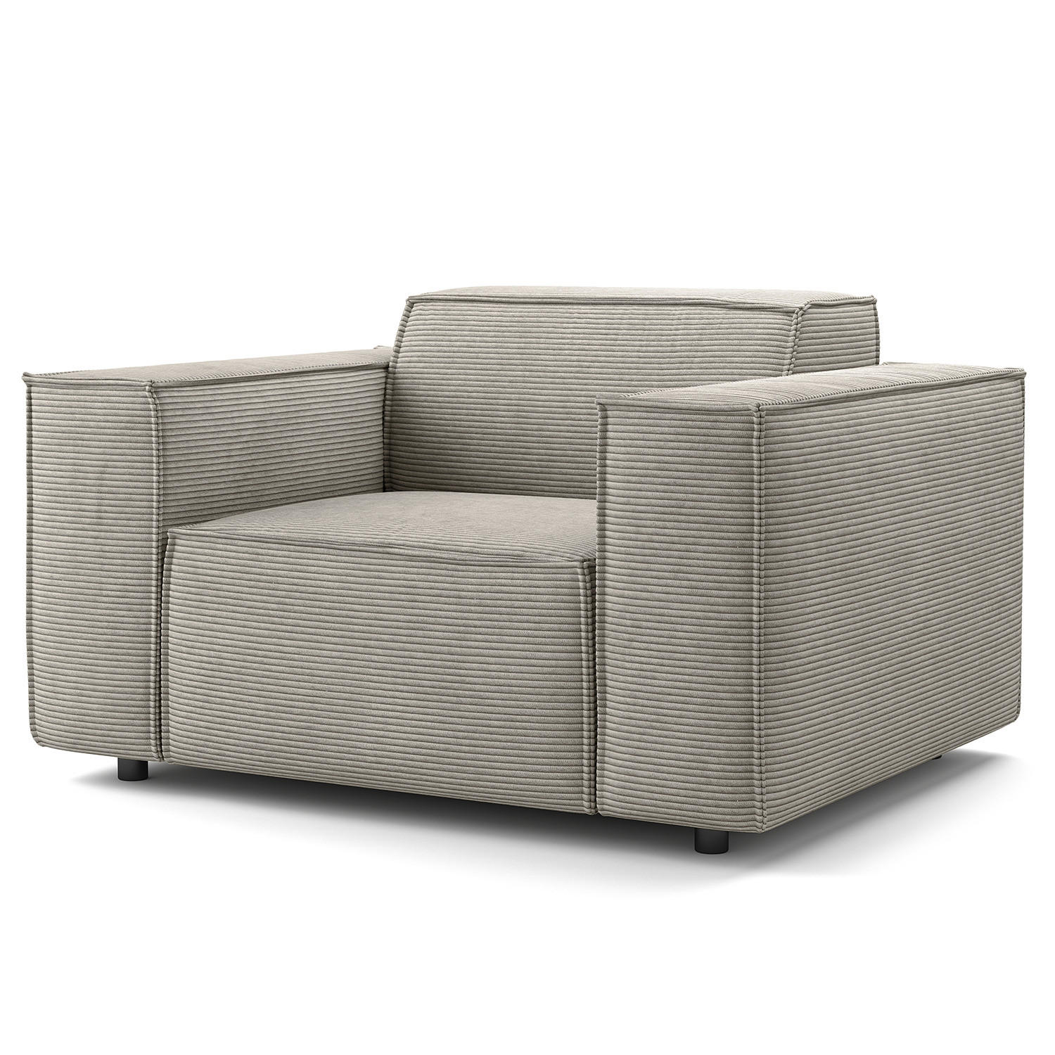 SESSEL - Graubraun/Schwarz, Kunststoff/Textil (120/70/96cm) - home24