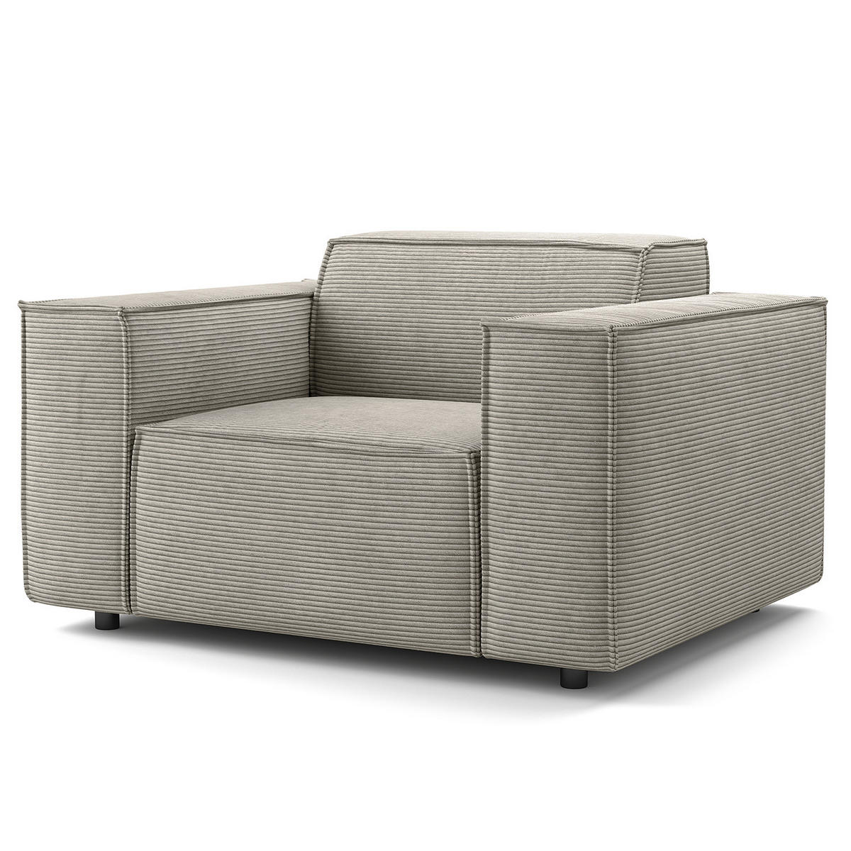 SESSEL - Graubraun/Schwarz, Kunststoff/Textil (120/70/96cm) - home24