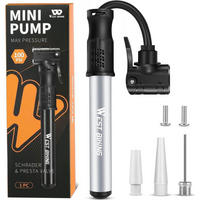 FAHRRADPUMPE Mini Aluminium für alle Ventile, tragbar, 100 PSI - Multicolor, Metall (4.3/1/22.5cm)