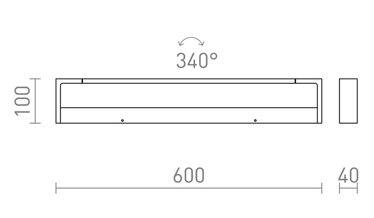 WANDLEUCHTE IMPERISO 60 Weiß 18 W IP44 - Weiß, Metall (10/4/60cm) - Rendl
