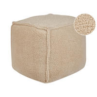 POUF Hellbraun Alipur - Hellbraun, Textil (40/40/40cm) - Beliani