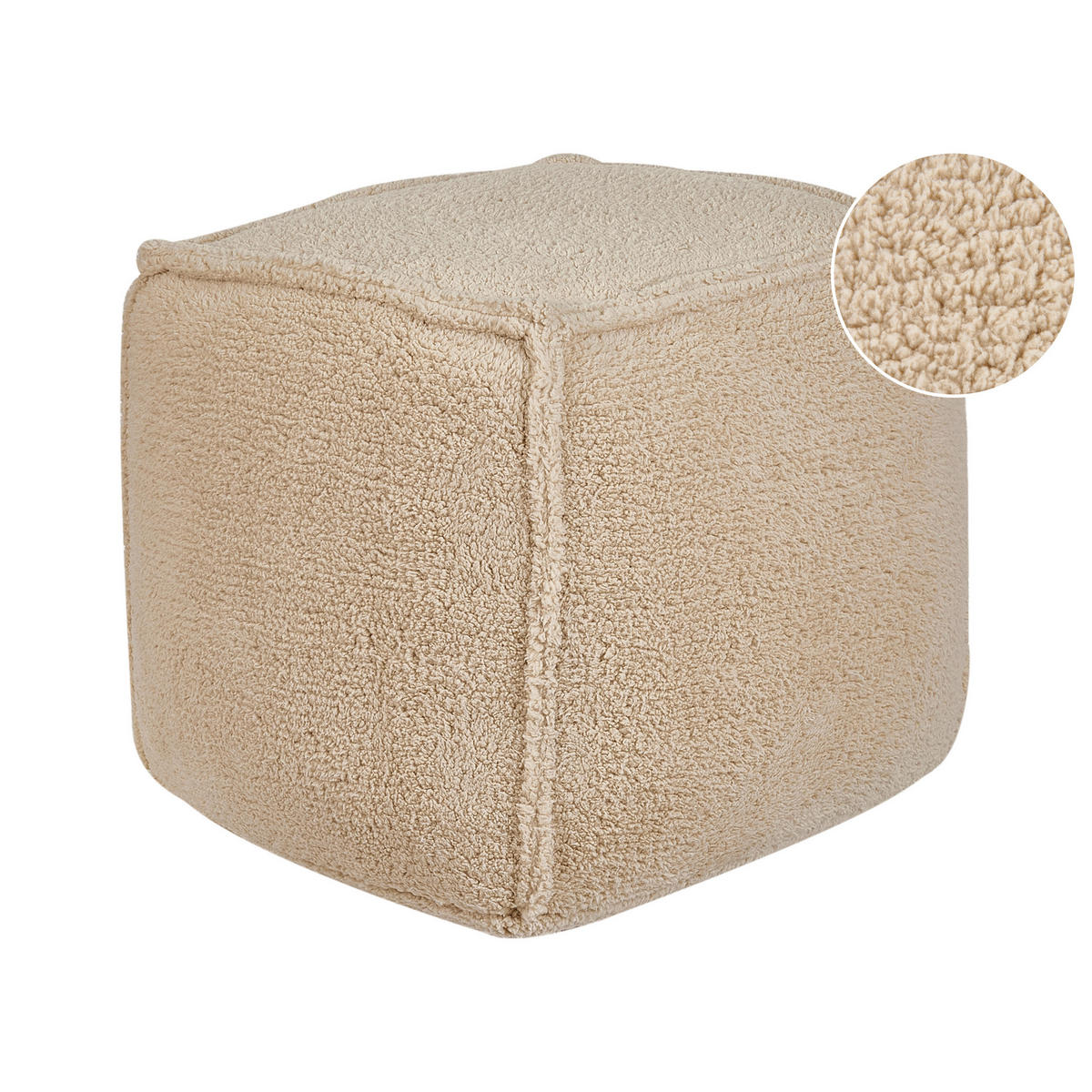 POUF Hellbraun Alipur - Hellbraun, Textil (40/40/40cm) - Beliani