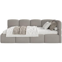 JUGENDBETT Cloudy Hellbraun 120 cm, Chenille - Hellbraun/Schwarz, Kunststoff/Textil (120/200cm) - Selsey