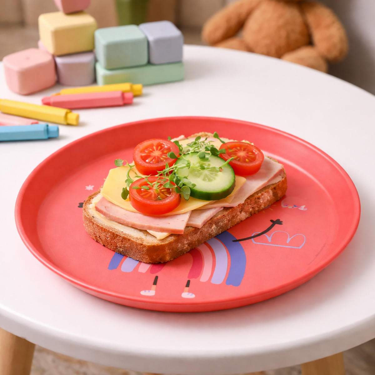 KINDERTELLER Dreams Organic red 20,5/20,5/2 cm - Rot, Kunststoff (20.5/2/20.5cm) - KOZIOL