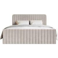BOXBETT Saliano mit Topper und Samtbezug Beige, 140x200 cm - Beige, Kunststoff/Textil (140/200cm) - Selsey