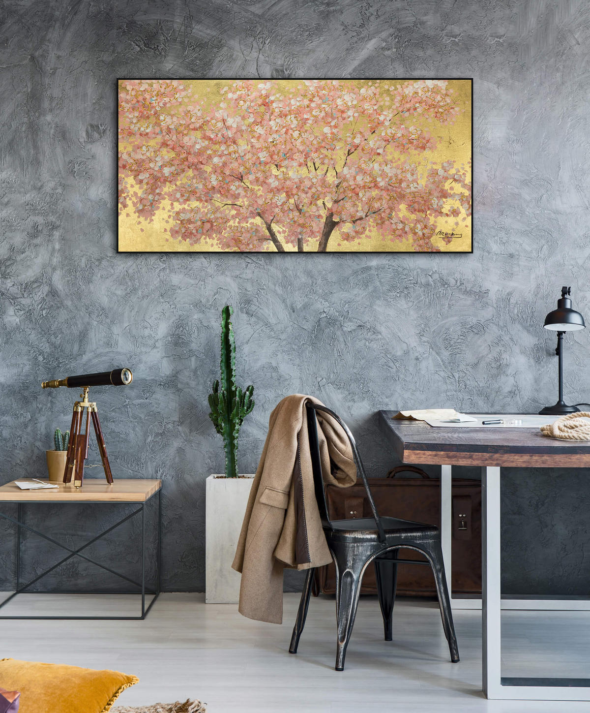 OLEJOMALBA 120/60 cm, Zvířata - růžová, dřevo/textil (120/60cm) - KUNSTLOFT
