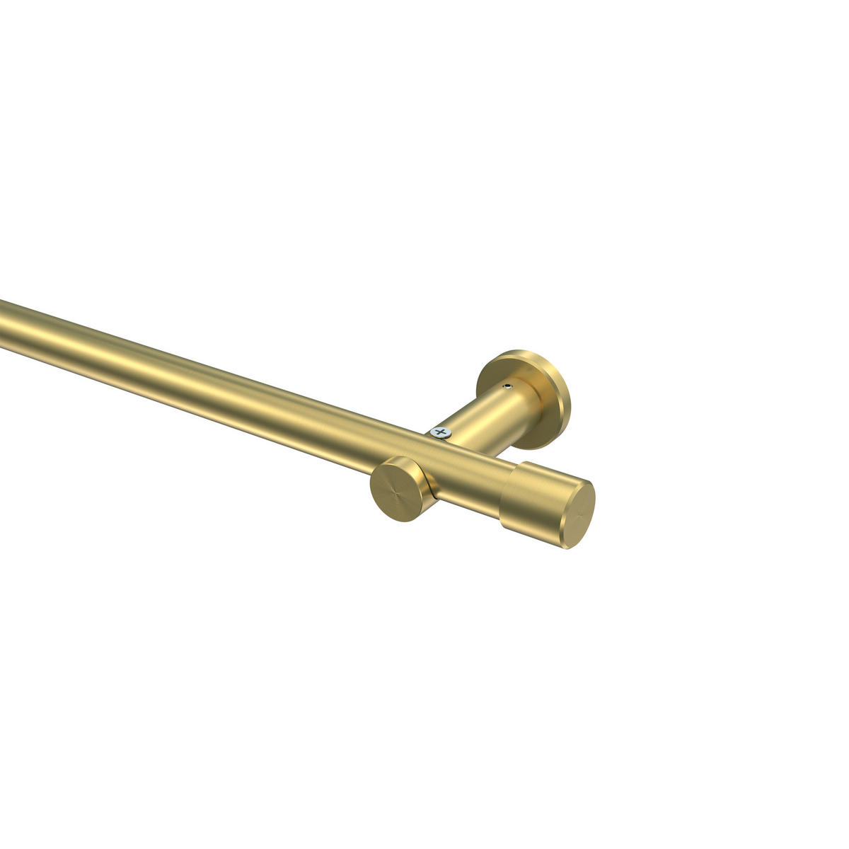 GARDINENSTANGEN-SET Platon Santo 100 cm, 1-läufig (ohne Ringe), 20 mm Ø Messing-Optik - Messingfarben, Metall (100cm) - INTERDECO