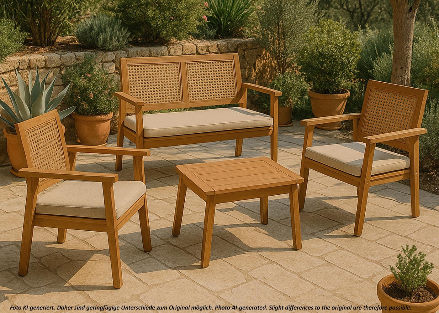 GARTEN-GARNITUR MVG- Cremeweiß - Weiß, Holz - MCW