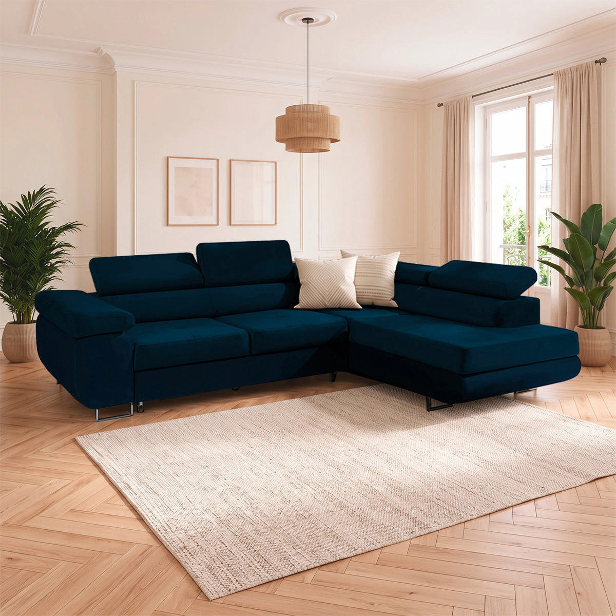 ECKSOFA Wilson 4 Sitzplätze Blau - Blau, Textil (271/201cm) - Petits-meubles