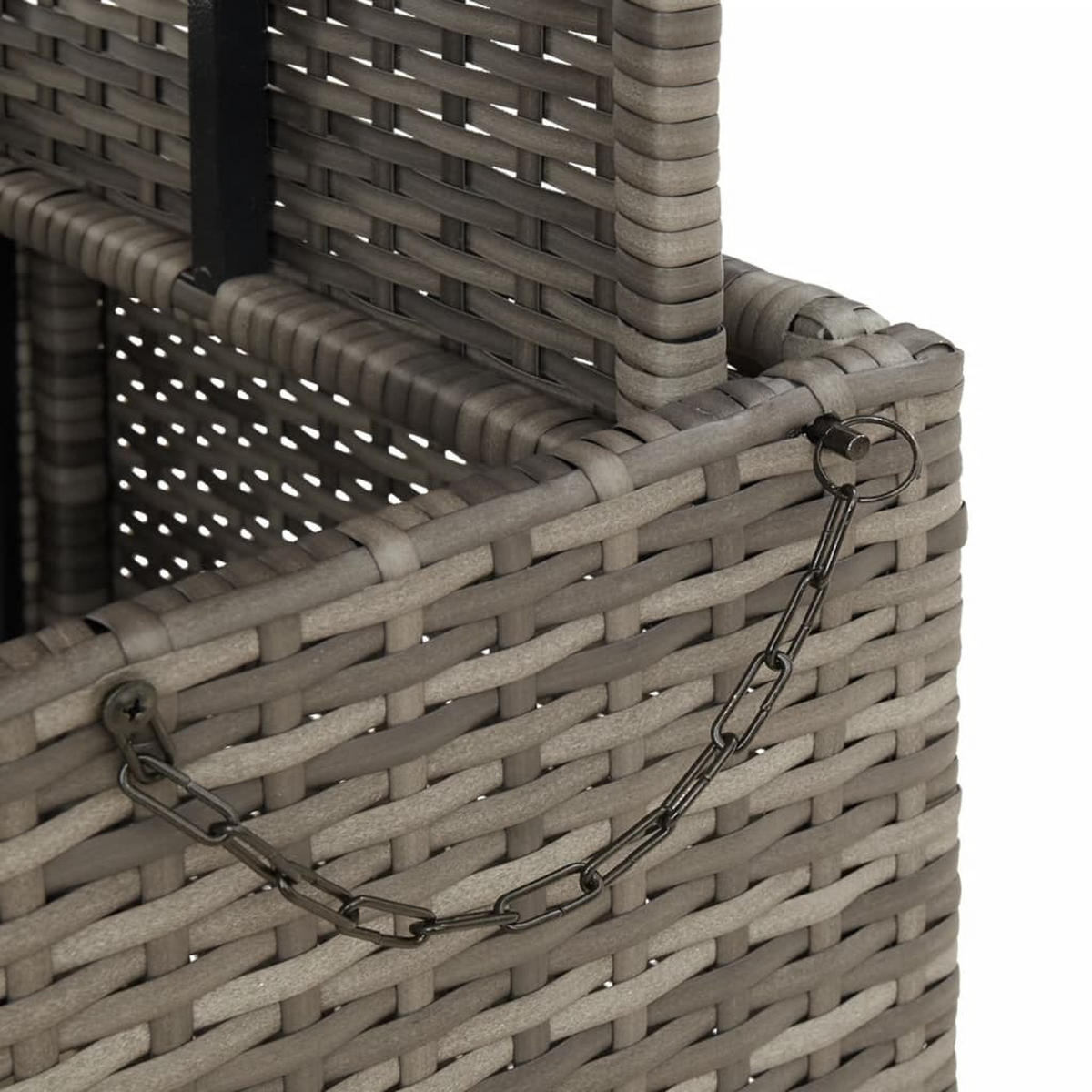 GARTENTISCH Grau 80/80/71 Cm Poly Rattan Und Akazienholz - Grau, Kunststoff (80/80/71cm) - vidaXL