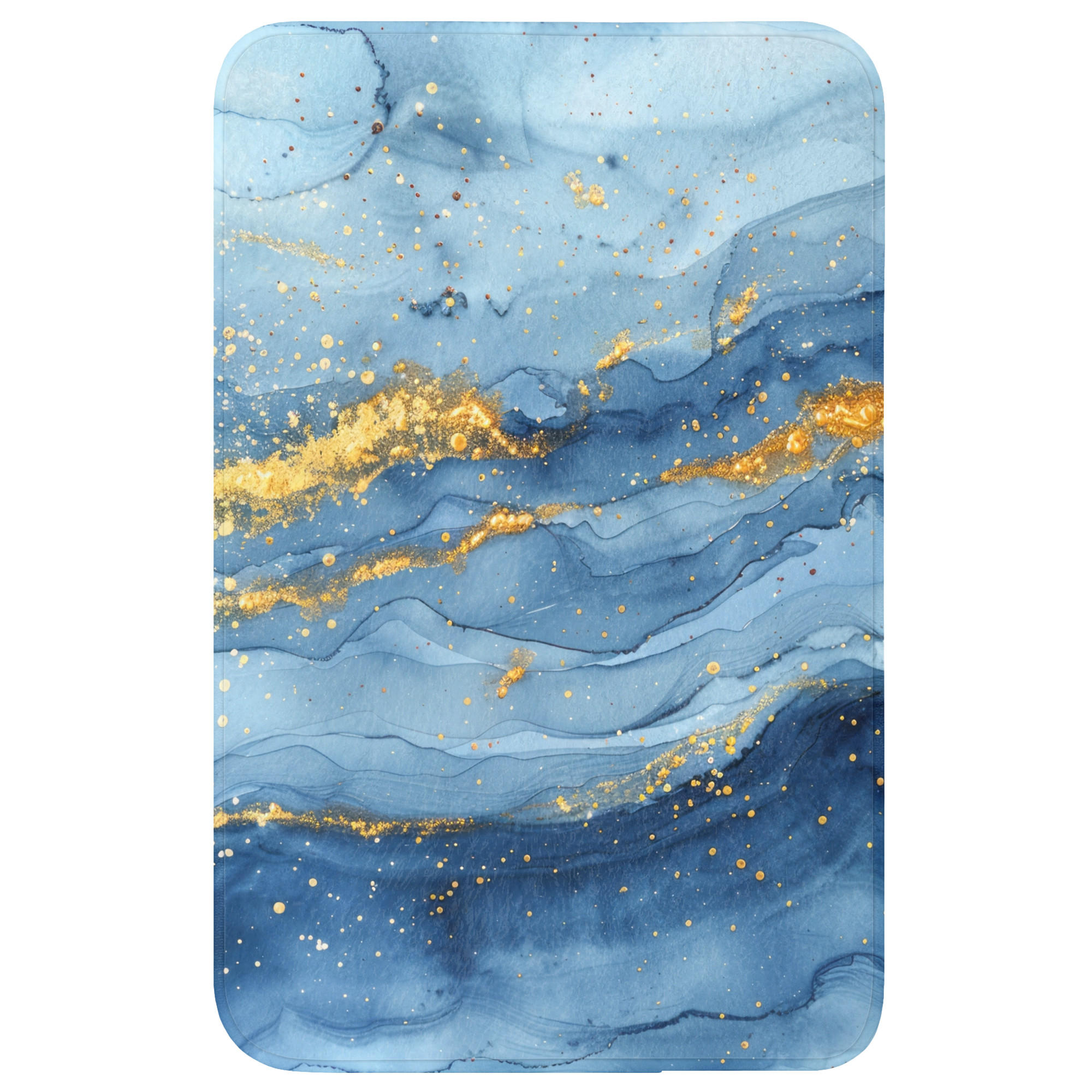 OnlyWow WC PŘEDLOŽKA Akvarel - modrá - umění - zlatá - luxusní - moderní 50x80 cm