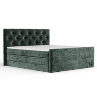 BOXSPRINGBETT Hugo Grün 140/200 cm - Schwarz/Grün, Holz/Holzwerkstoff (140/200cm) - Maison de Reve