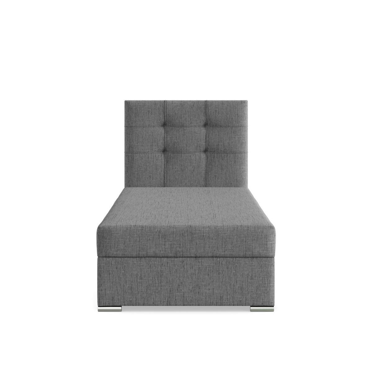 BOXBETT MIT KOPFTEIL 90x200 ELDA, Grau - Dunkelgrau, Textil (90/200cm) - Mebligo