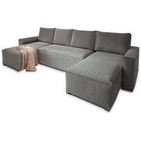 ROHOVÁ SEDAČKA ASPRA šedá - šedá, dřevo/textil (295/140cm) - MASSENO