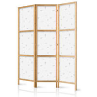 PARAVENT Japanischer 3-tlg 135x172 cm Luftballons Luftschiffe Flugzeuge - Weiß, Holz/Textil (135/172/3cm) - Muralo