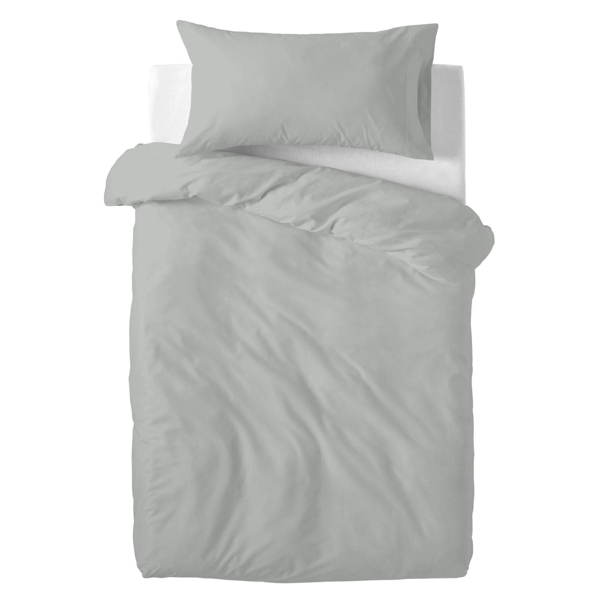 BETTBEZUG 2er-Set teiliges basic 115x145 cm (kinderbett) grau - Grau, Textil (115/145cm) - Happy Friday