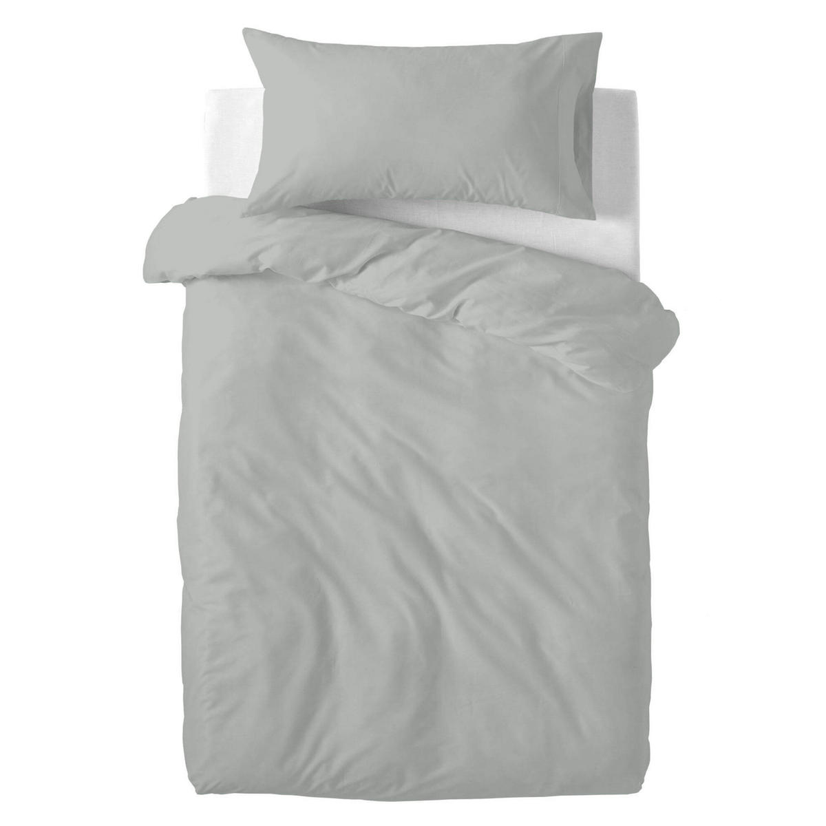 BETTBEZUG 2er-Set teiliges basic 115x145 cm (kinderbett) grau - Grau, Textil (115/145cm) - Happy Friday
