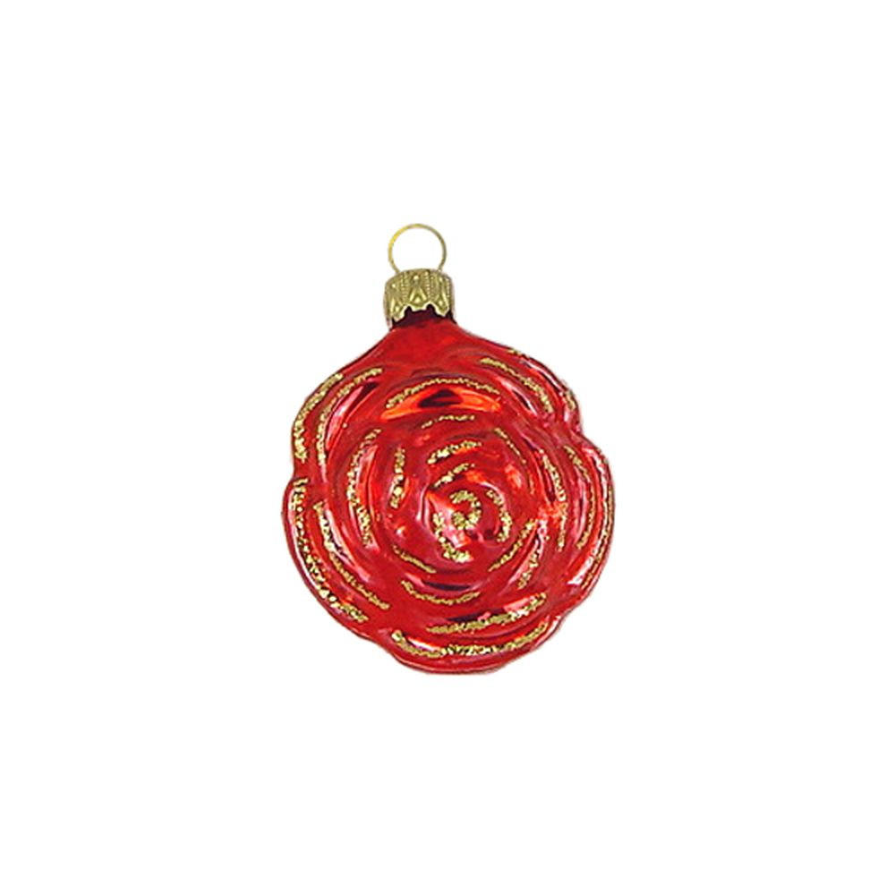 CHRISTBAUMSCHMUCK Kleine Rose rot 6 cm - Multicolor, Metall (0.1/6/0.1cm)