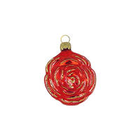 CHRISTBAUMSCHMUCK Kleine Rose rot 6 cm - Multicolor, Metall (0.1/6/0.1cm)