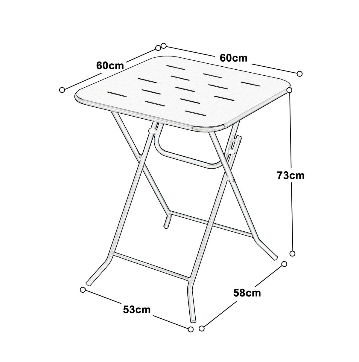 BISTROSET 60/60/73 cm, klappbar aus Stahl für 2 Personen, wetterbeständig, Beige - Beige, Metall - Redom
